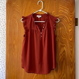 Loft Ruffle Cap Sleeve Top